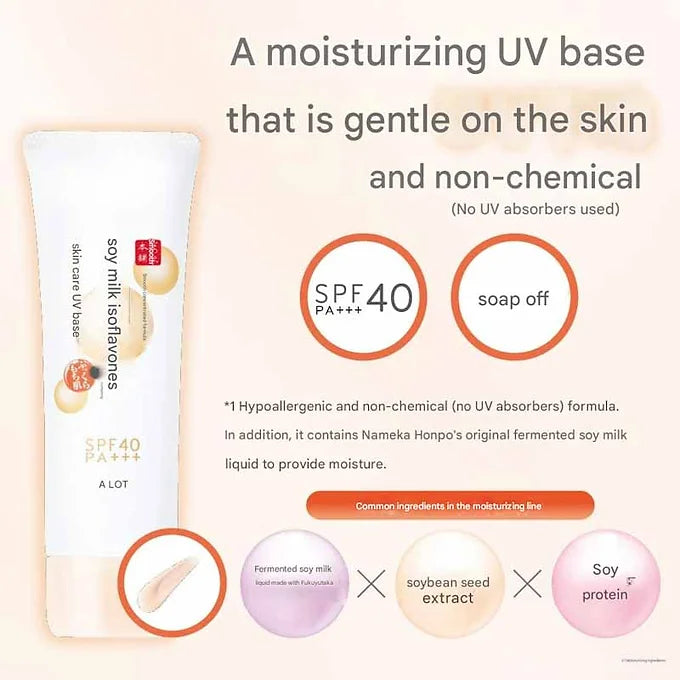 Nameraka Honpo Skin Care UV Makeup Base (50g) – Hydrating & UV Protection