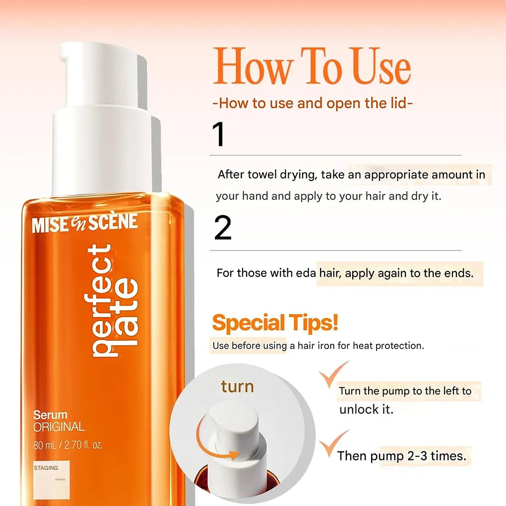 Mise en Scène Official Perfect Serum Original Hair Oil, 2.7 oz (80 mL)