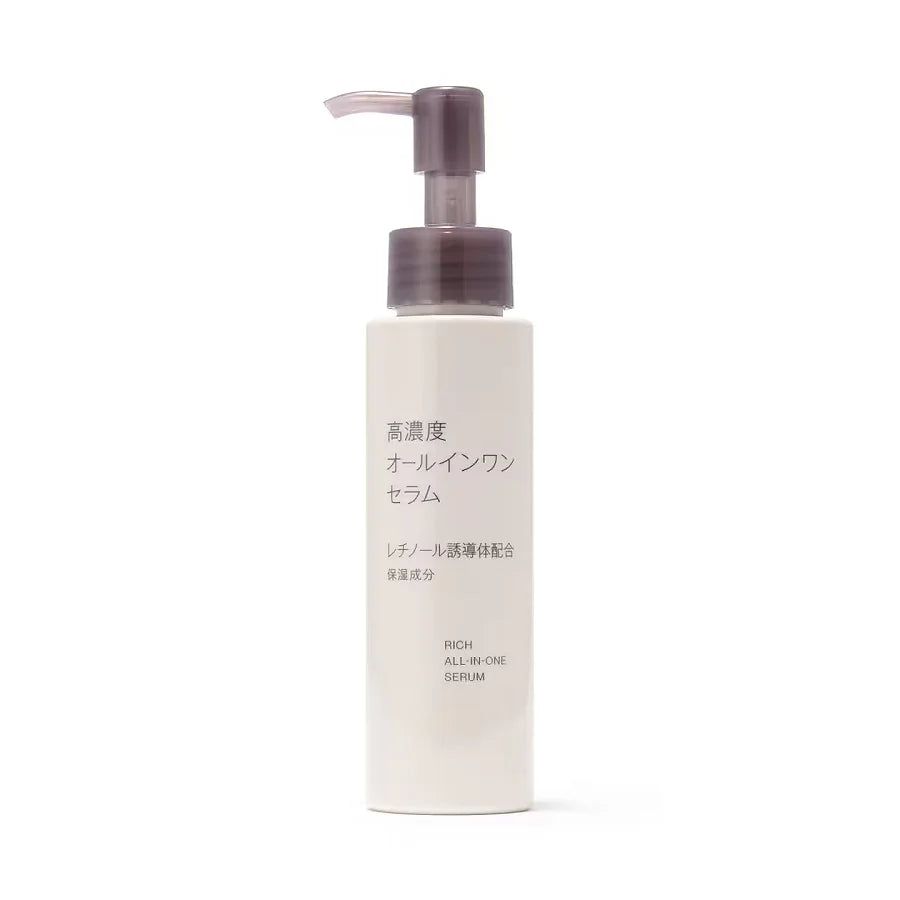 MUJI High-Concentration All-in-One Retinol Derivative Serum is a multifunctional gel designed for skin concerned with dryness, firmness, and elasticity.
