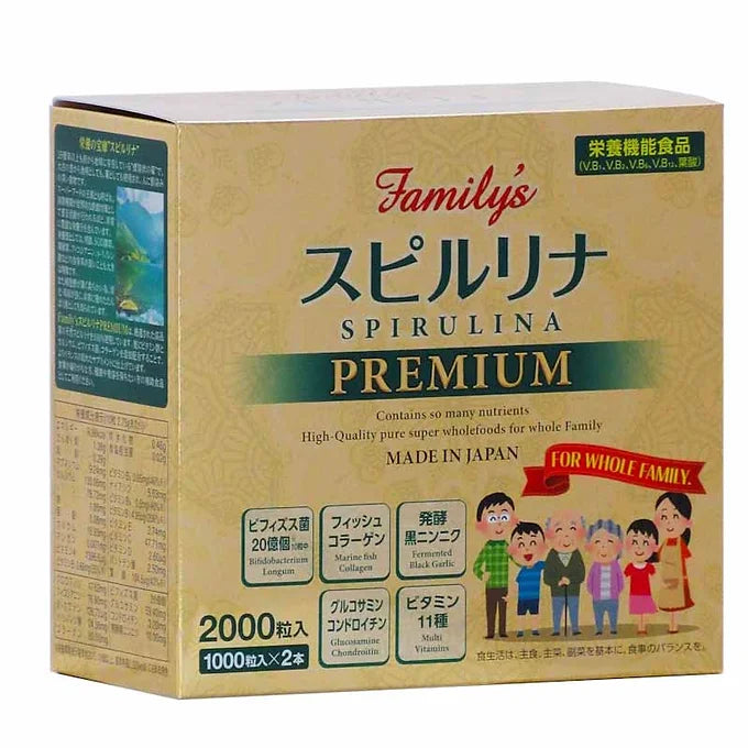 Family’s Spirulina Premium – 2,000 Tablets (1,000 Tablets x 2 Bottles)