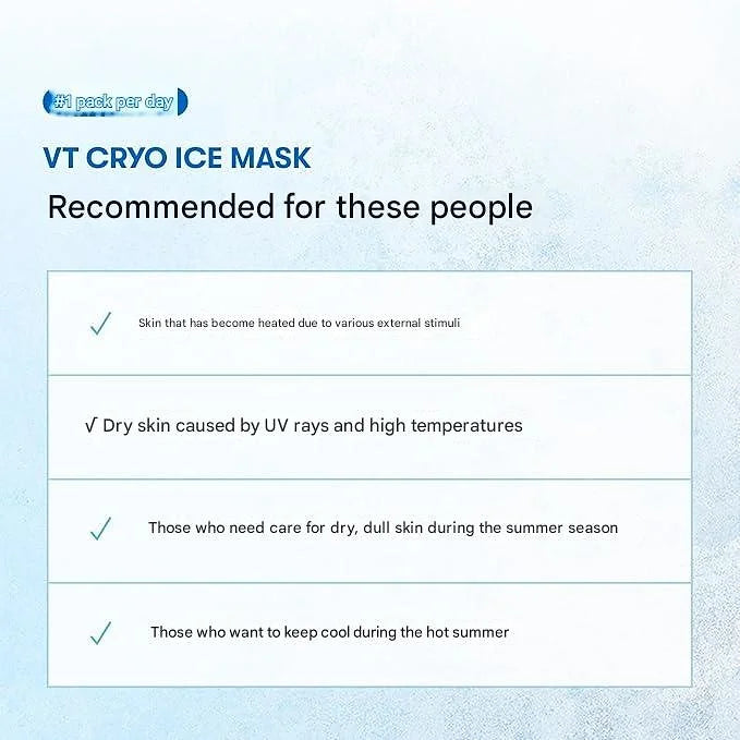 VT COSMETICS Cryo Cool Face Mask (30 Sheets)