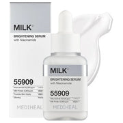 MEDIHEAL Milk Brightening Serum is a glow-enhancing serum formulated with the brand’s proprietary Milk Bright Complex.