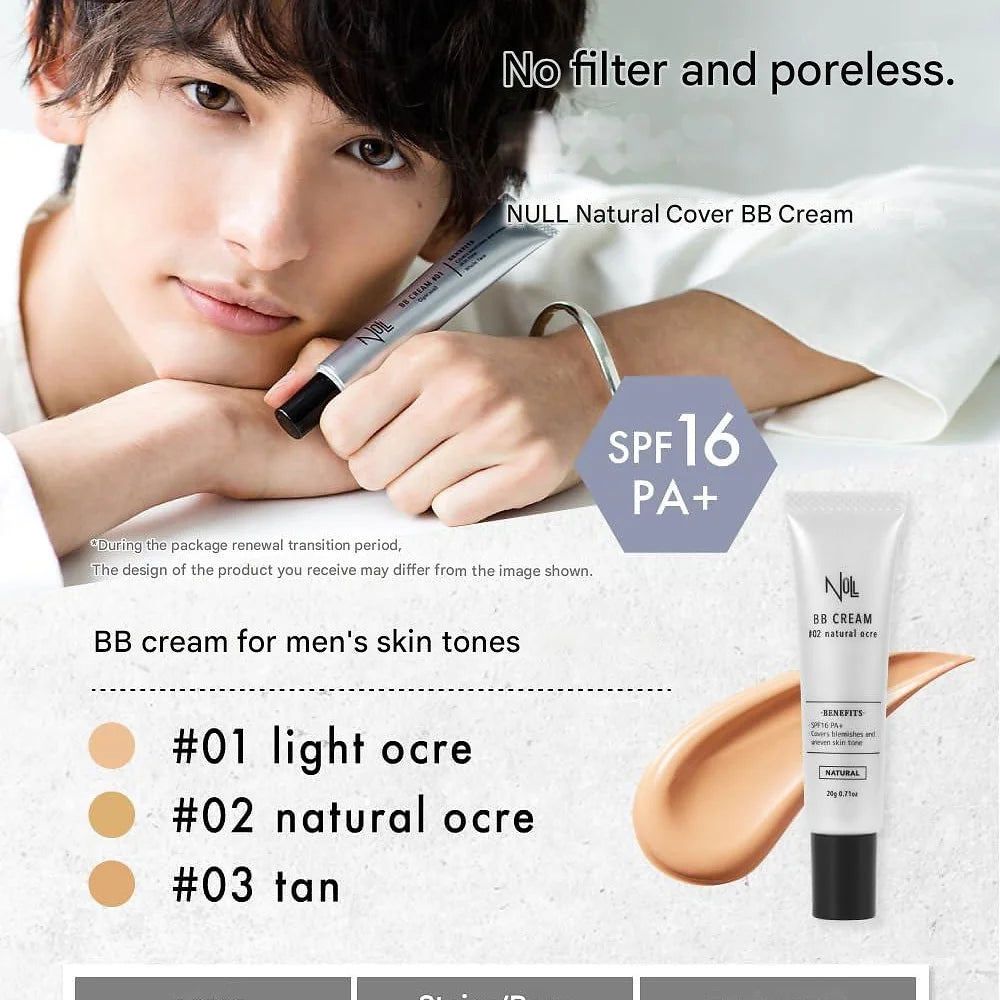 NULL BB Cream Concealer, Men’s, Natural Coverage, Acne Scars 0.7 oz (20g)