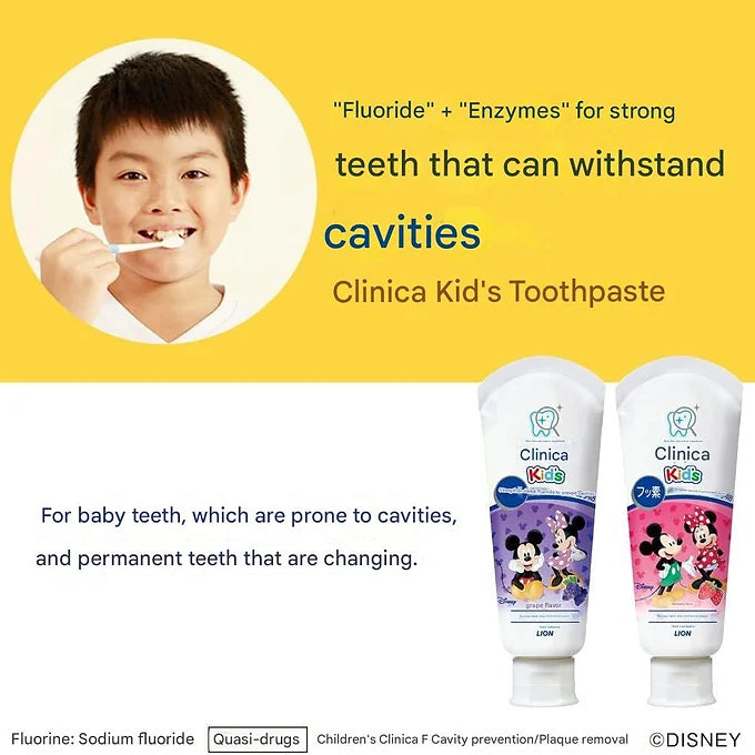 Clinica Kid's Toothpaste – Fresh Strawberry Flavor (60g x 3-Pack)