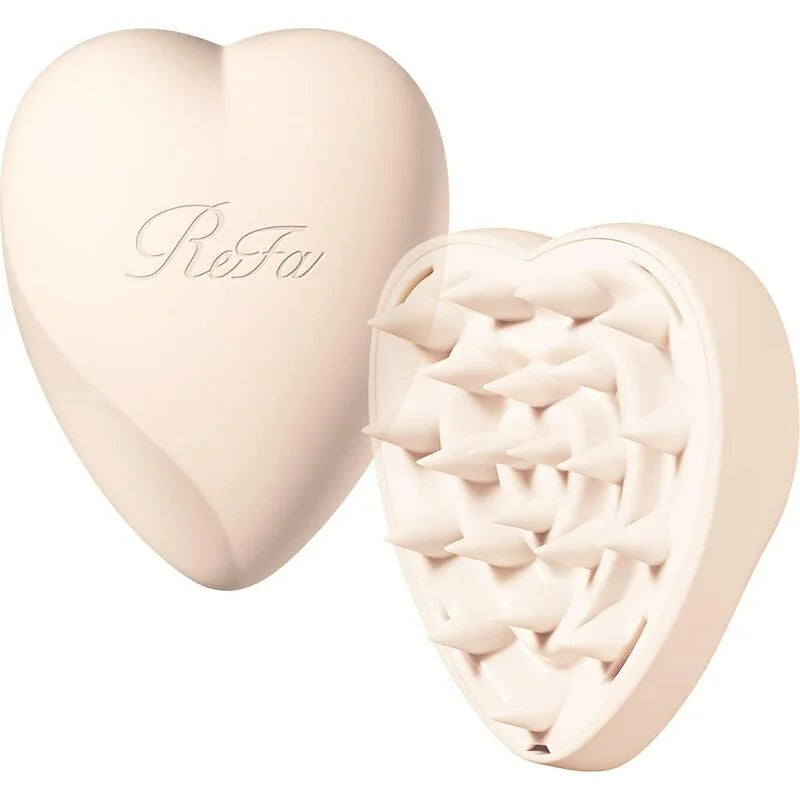 ReFa HEART BRUSH for SCALP (Matte Ore) is a premium Japanese scalp care tool designed to relieve tension, improve circulation, and promote a healthy scalp.