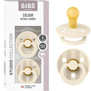 BIBS Natural Rubber Pacifier – Ivory/Vanilla | Set of 2 | COLOUR STUDIO Size 1