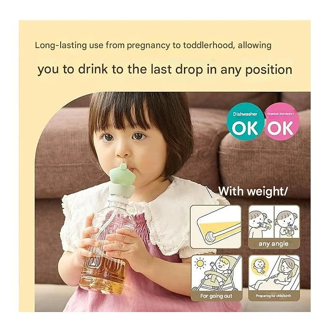 Edison Mama Anomaru Plastic Bottle Straw, For Ages 1 Year, Dishwasher Safe