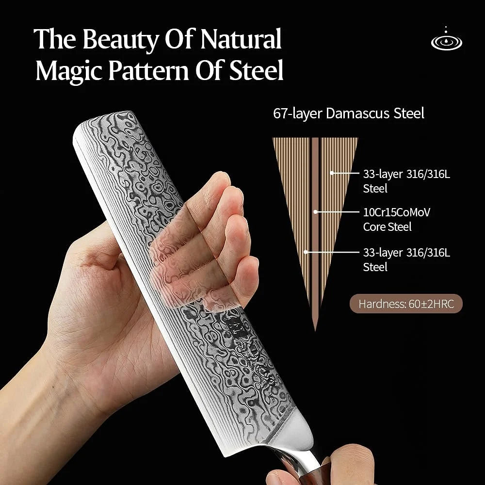 XINZUO Nakiri Knife – 18.5 cm (7.3 in)