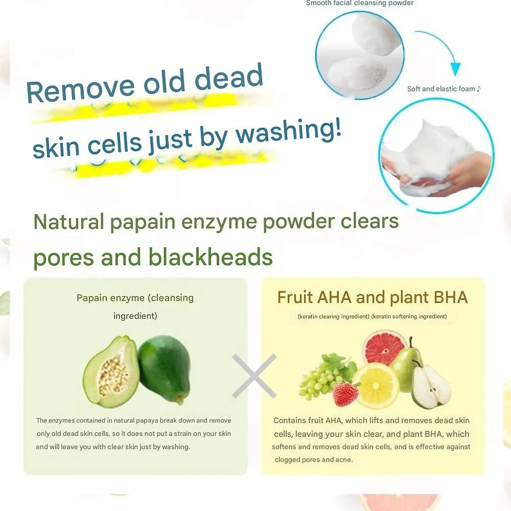 DET Clear Meishoku Cosmetics Bright & Peel Fruit Enzyme Powder Wash 75g