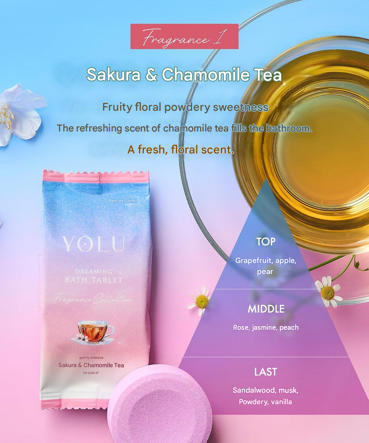 YOLU Bath Tablets Dreaming Assorted Fragrance Collection – 6 Tablets