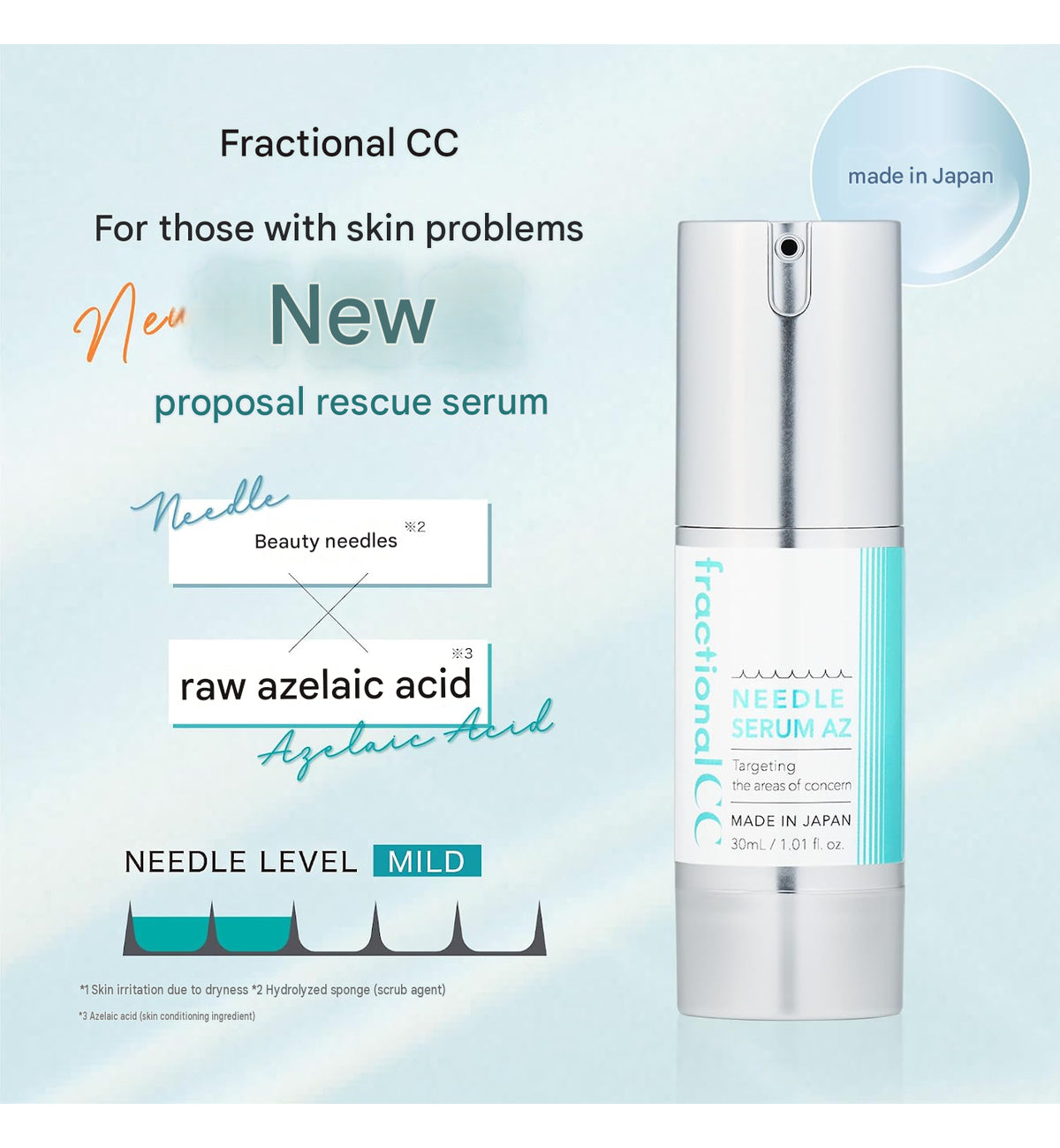 Fractional CC Needle Serum AZ – Azelaic Acid & Glycylglycine Micro-Needle Serum 30mL