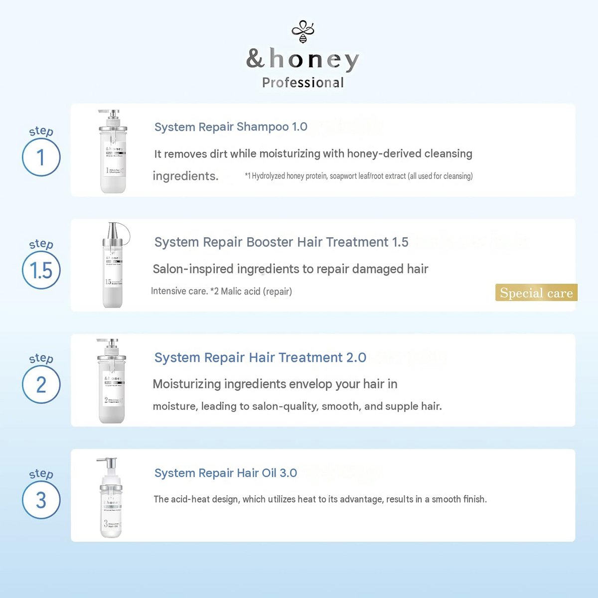 &honey - Professional System Repair Hair Shampoo /Treatment  2.0 Refill (Choose your option) (350g)