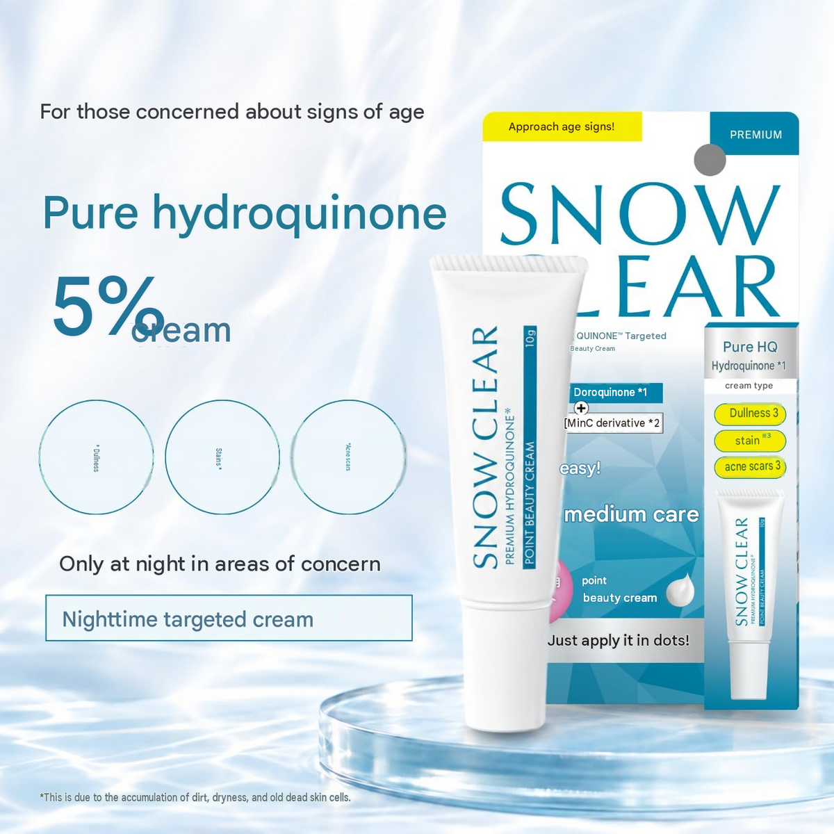 Snow Clear Hydroquinone Cream 5% – High Concentration Spot Care 10g