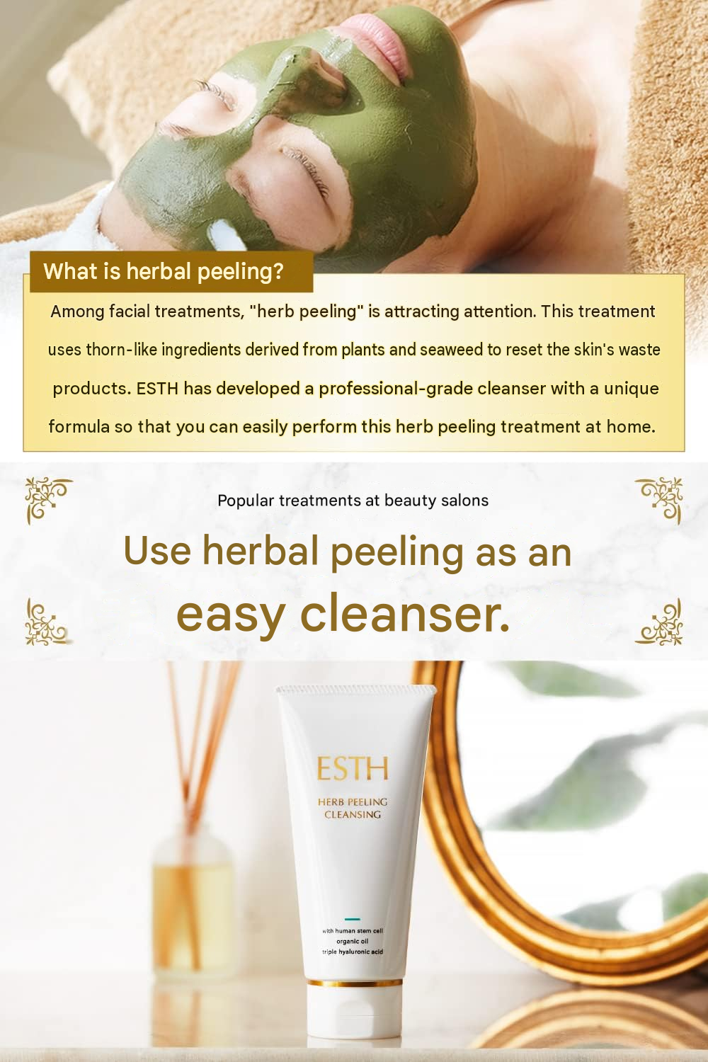 ESTH Herbal Peeling Cleanser – 4.2 oz (120 g), Approx. 1-Month Supply