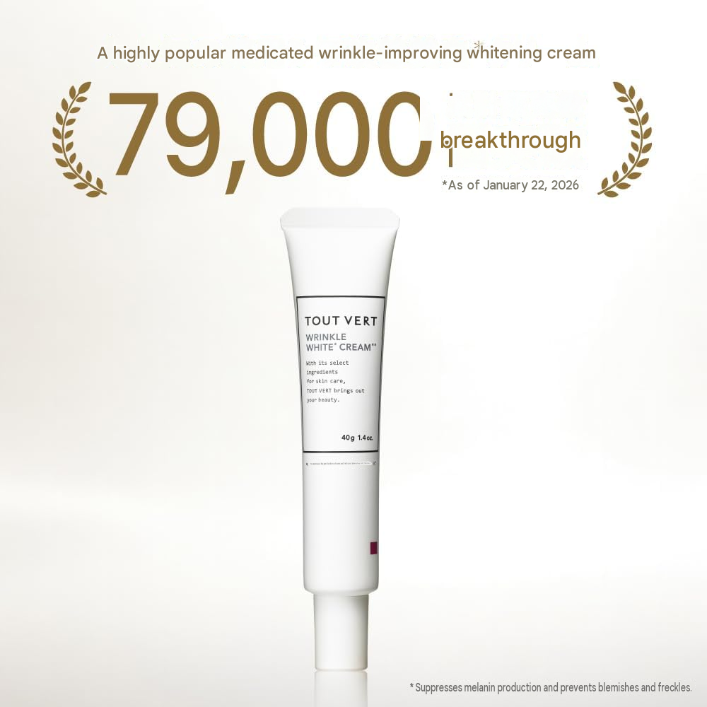 TOUT VERT Medicated Wrinkle White Cream – Anti-Aging & Brightening Cream, 1.4 oz (40 g)