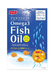 Nissui Omega-3 Fish Oil Gummies (DHA & EPA 200mg) – Mango Flavor, 100 Gummies