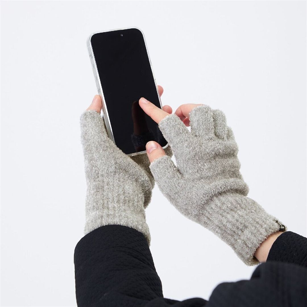 MIZUNO Breath Thermo Loose Soft Knit Fingerless Gloves C2JYD607
