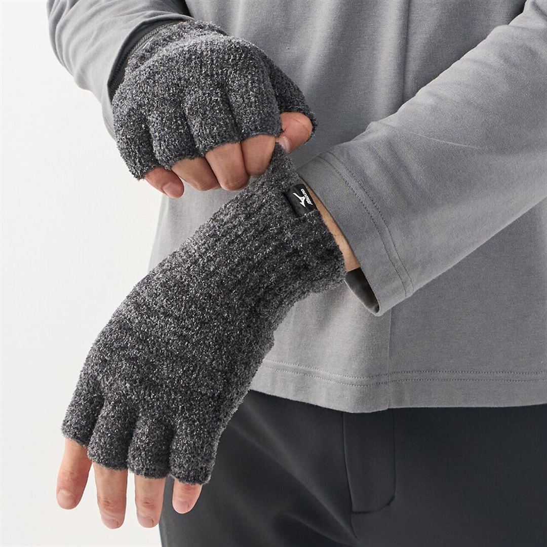 MIZUNO Breath Thermo Loose Soft Knit Fingerless Gloves C2JYD607