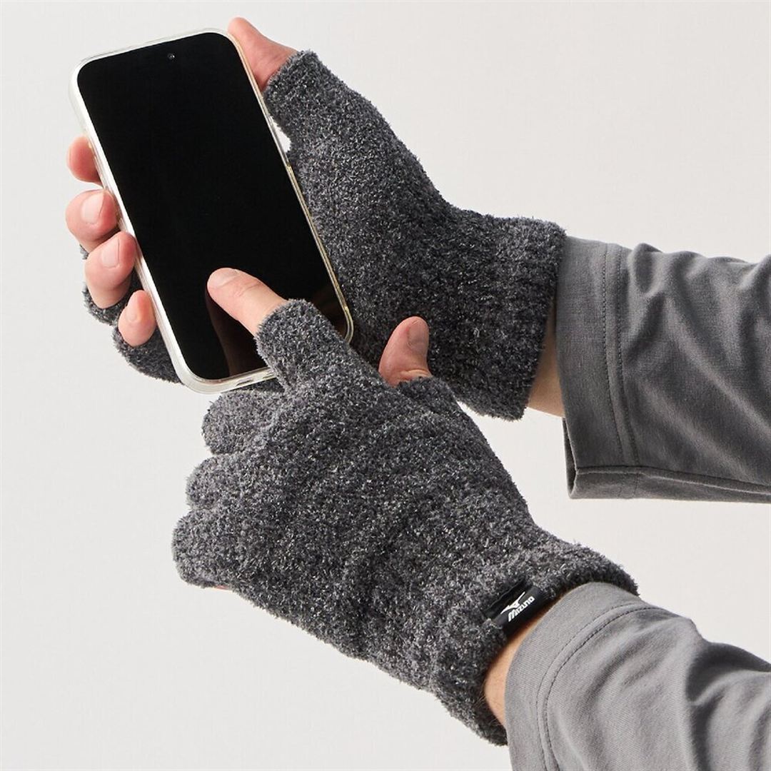 MIZUNO Breath Thermo Loose Soft Knit Fingerless Gloves C2JYD607