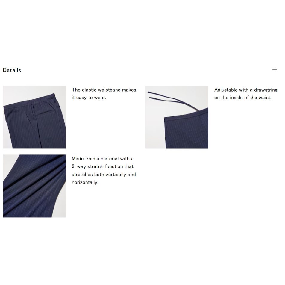 U Smart Easy Pants – Stripe 488866 Japan best brand