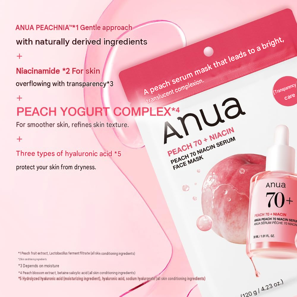 ANUA Peach 70 Niacin Mask Pack – 7 Sheets