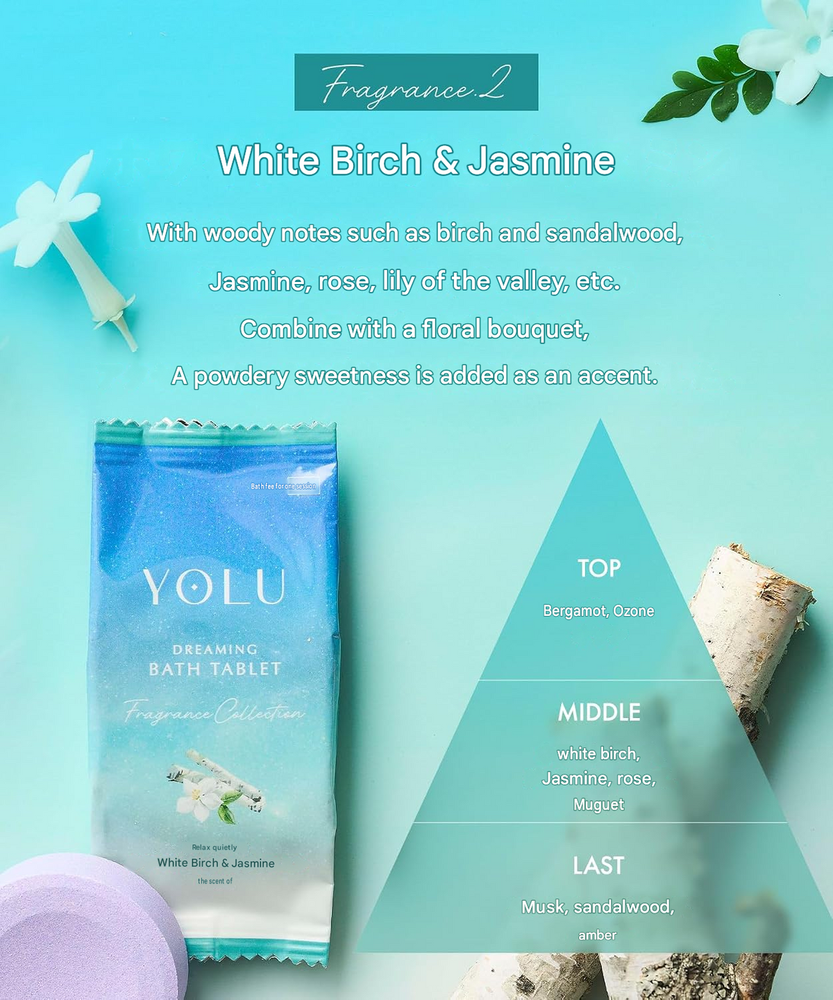 YOLU Bath Tablets Dreaming Assorted Fragrance Collection – 6 Tablets