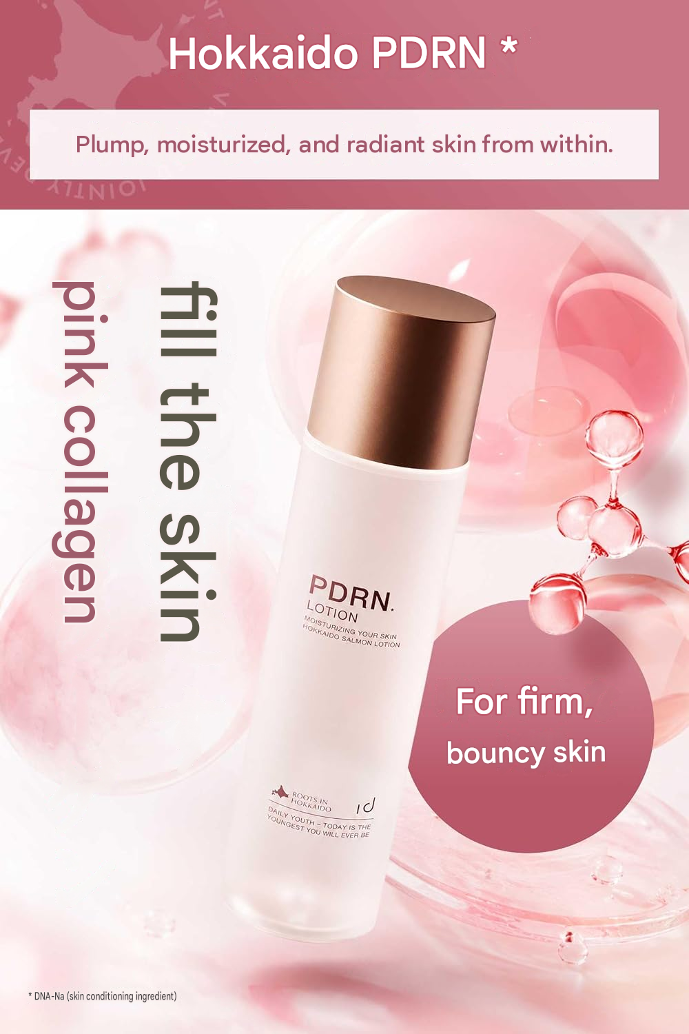 Hokkaido PDRN Lotion – Salmon DNA, Collagen, Glutathione & Niacinamide, 150mL