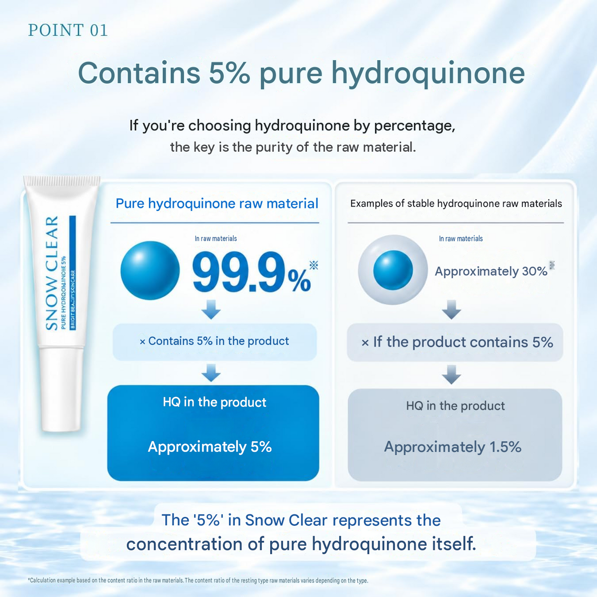 Snow Clear Hydroquinone Cream 5% – High Concentration Spot Care 10g