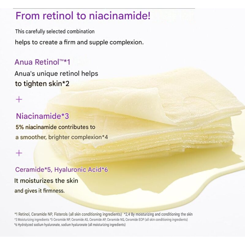 ANUA Retinol 0.3 Niacinamide Night Care Mask Pack 7 Sheets