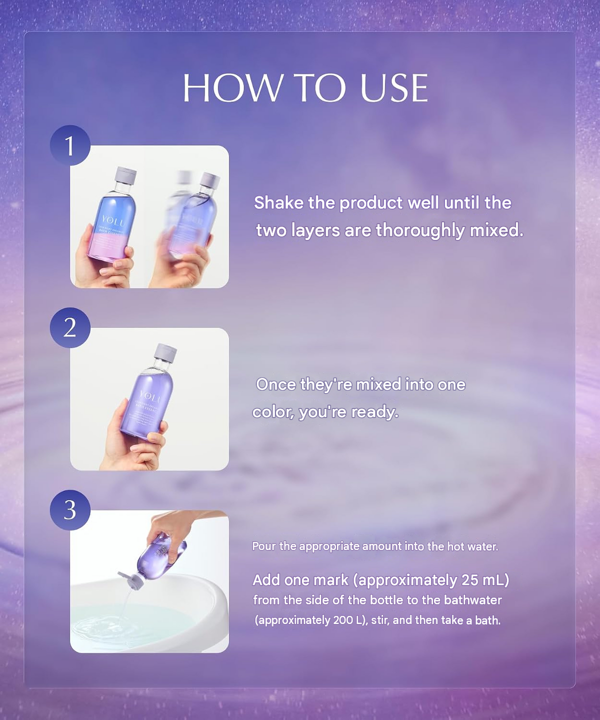 YOLU Bath Essence – Relaxing Night Dreaming 300mL