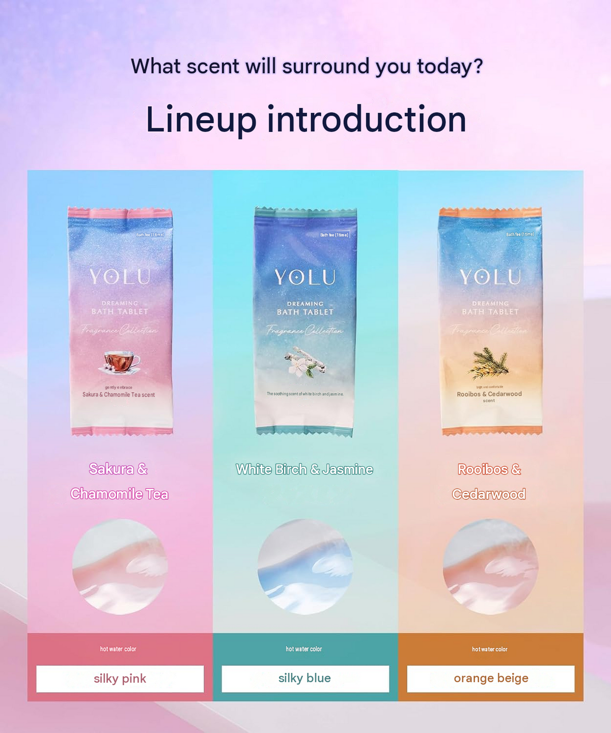 YOLU Bath Tablets Dreaming Assorted Fragrance Collection – 6 Tablets