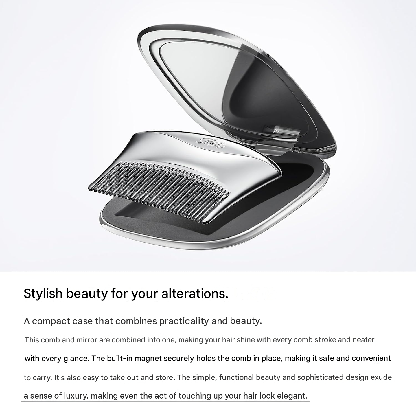 ReFa Marquise Compact Hair Comb & Mirror