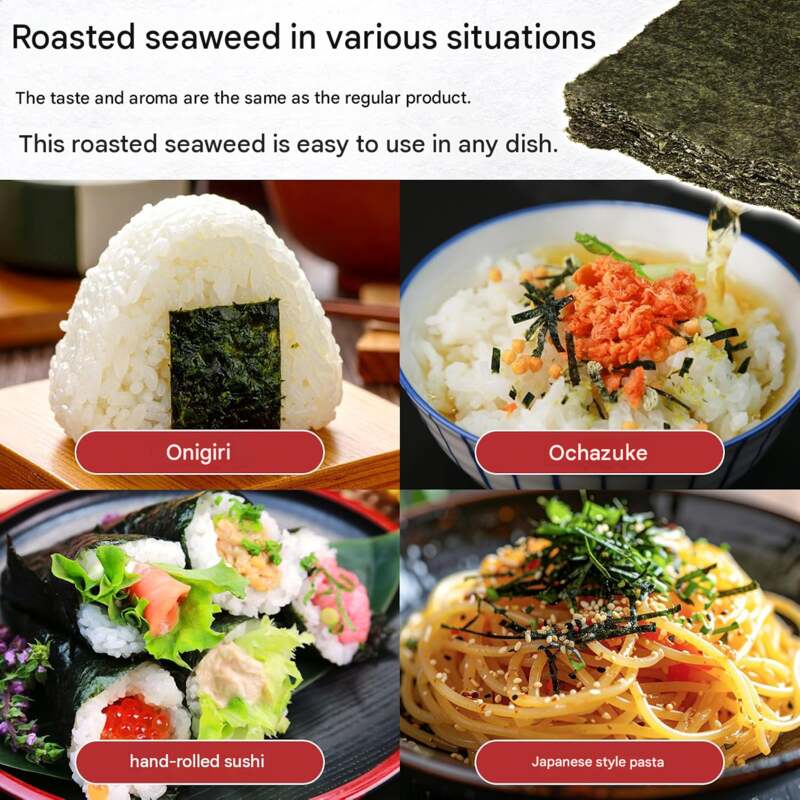 Japanese Roasted Seaweed – 50 Full-Size Sheets