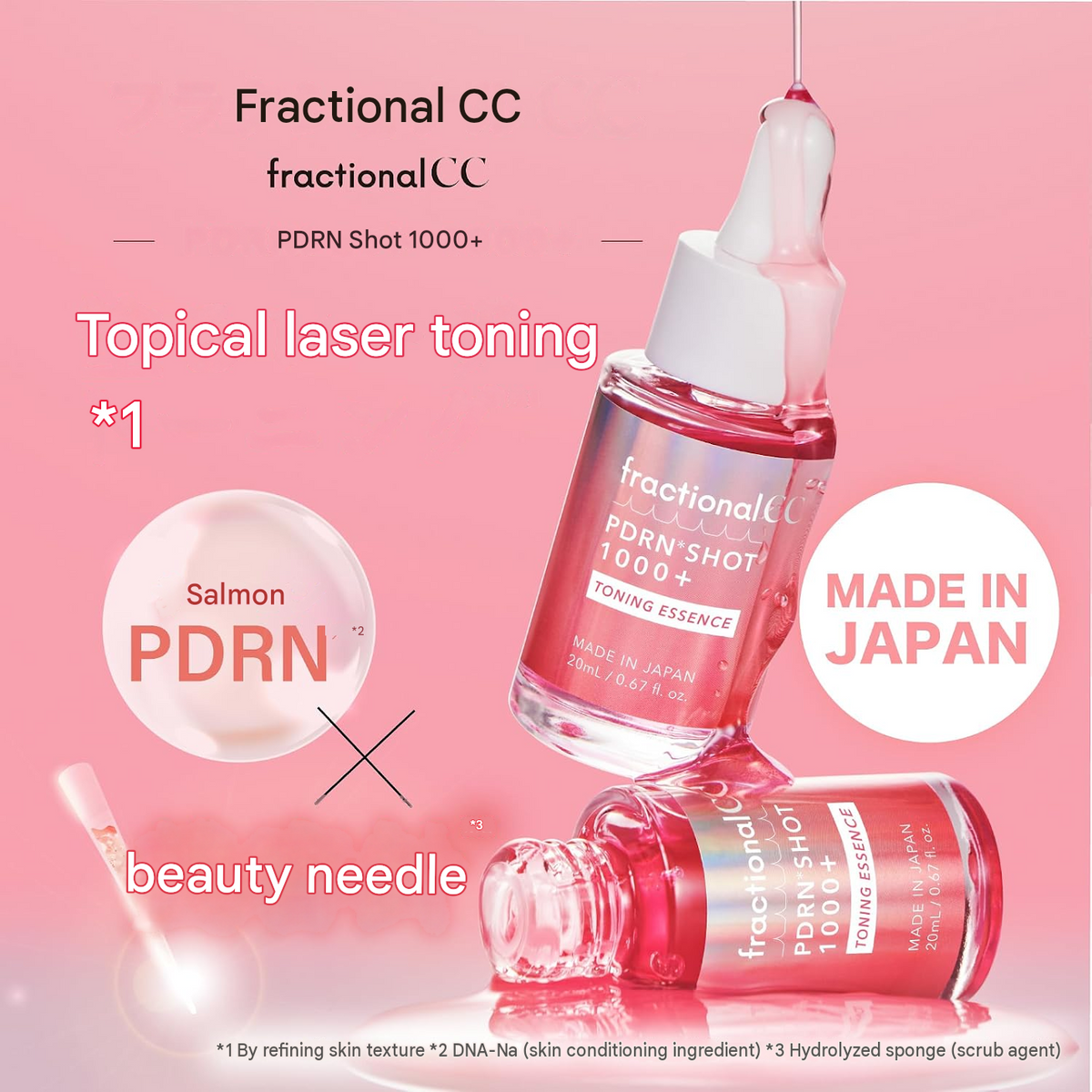 Fractional CC PDRN Shot 1000+ Toning Essence – Niacinamide & Arbutin Serum, 20mL
