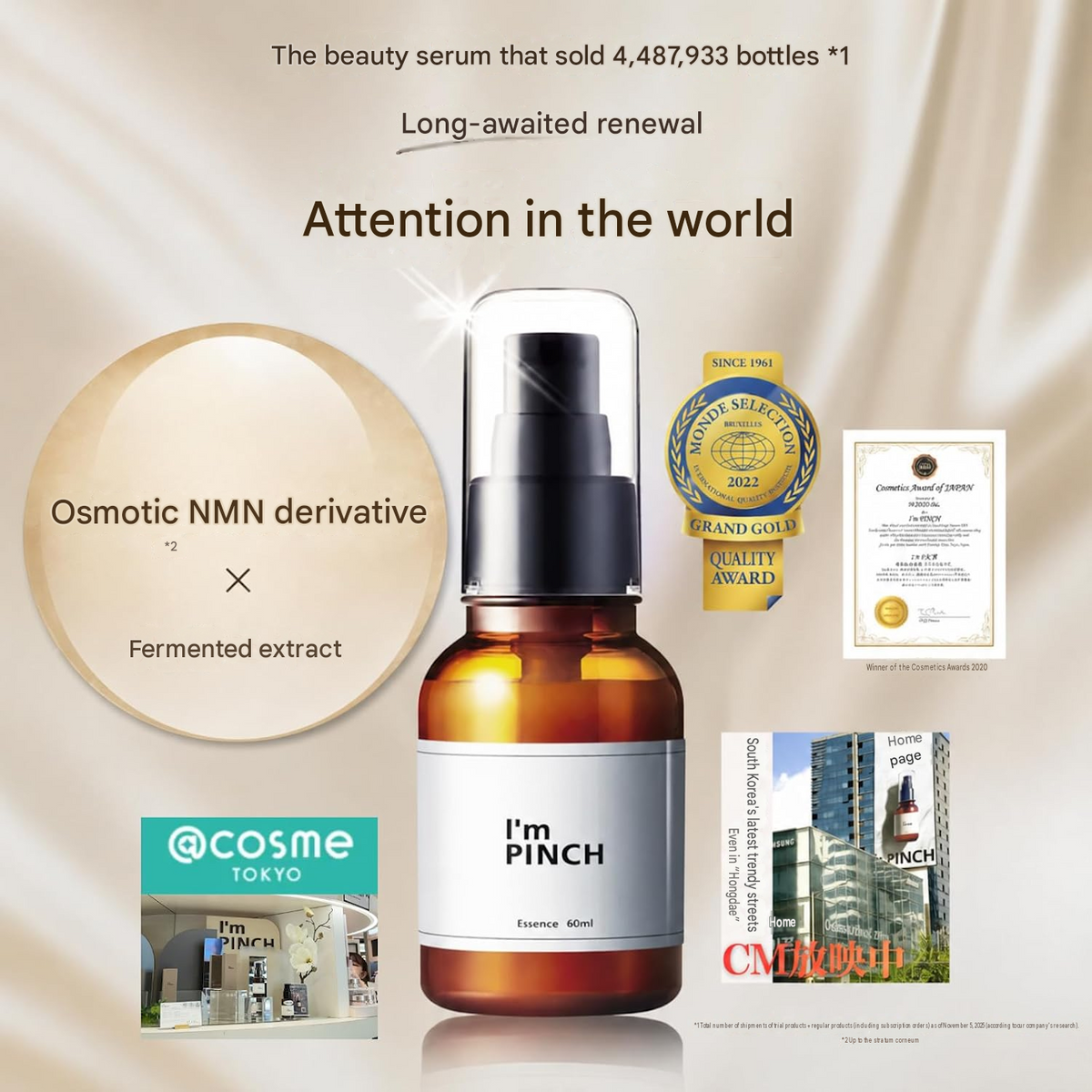 I'mPINCH Beauty Serum – Fermented Extract, Deep Hydration & Aging Care, 60 mL