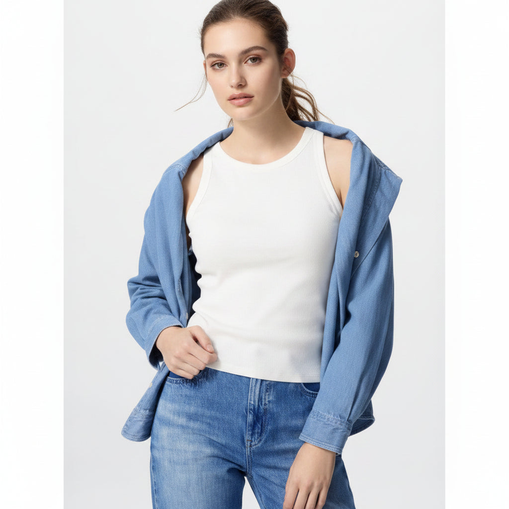 U Rib Bra Top – American Sleeve 473982 Japan best brand