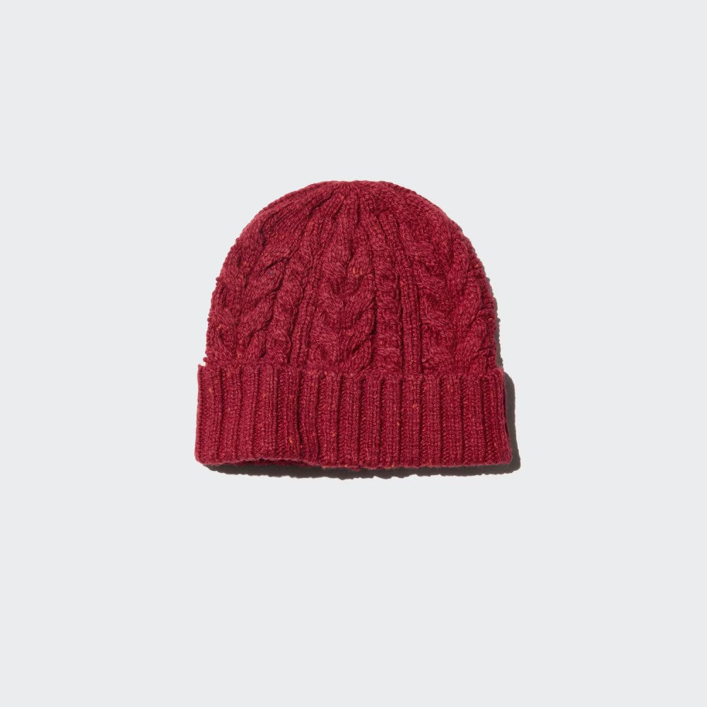 U Heattech Cable Knit Beanie 486756 Japan best brand