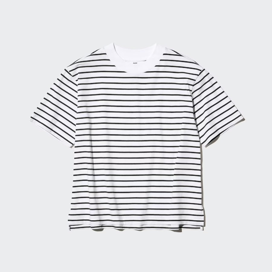 U AIRism Cotton T-Shirt / Border 483537 Japan best brand