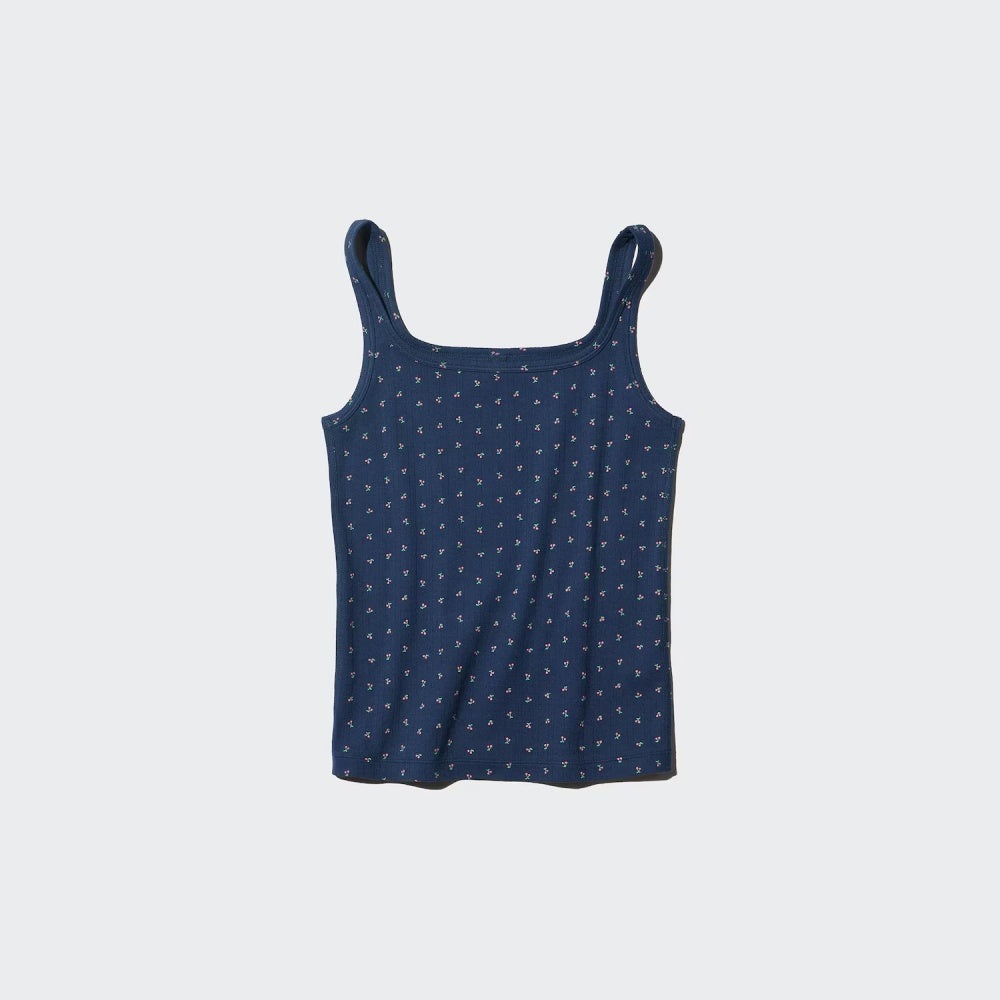 U Pointelle Tank Top Cherry Print 484228 japan best brand