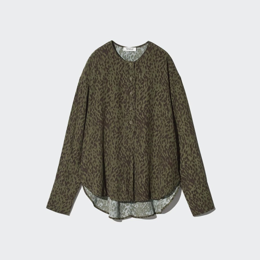 U Rayon Collarless Blouse 484563 Japan best brand