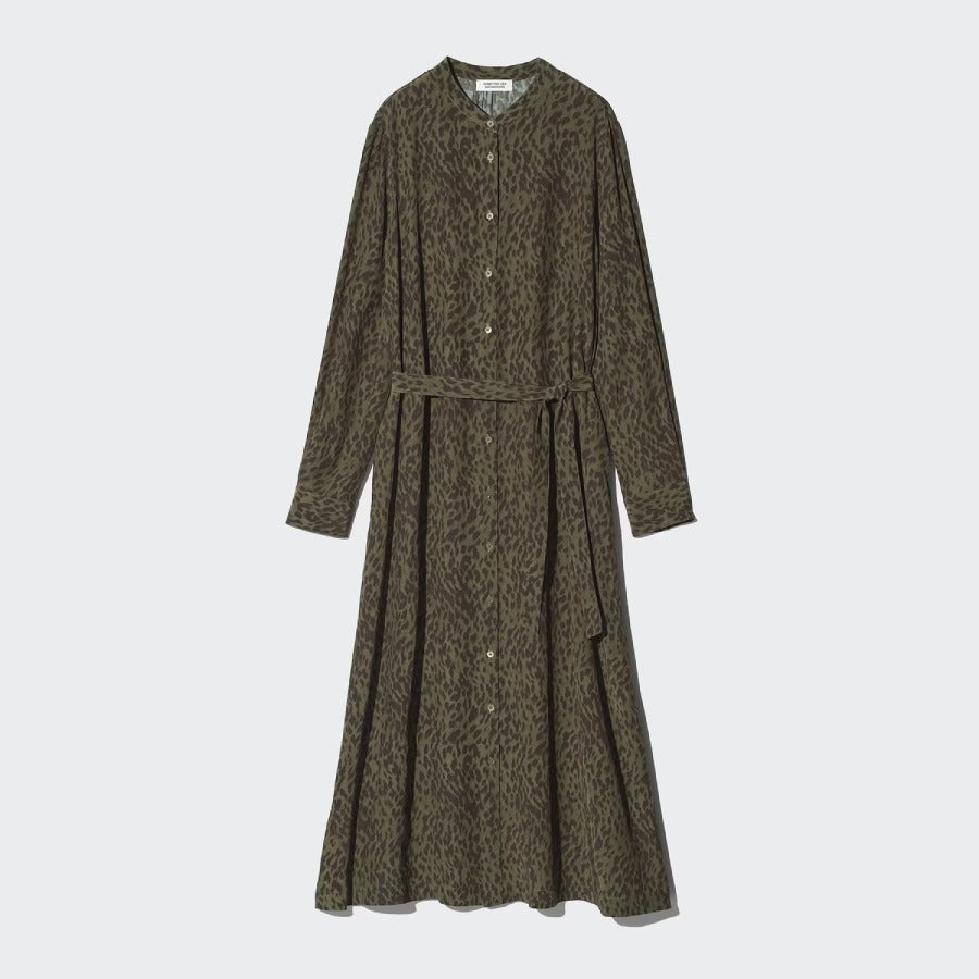 U Rayon Printed Long Dress (Long Sleeve) 487390 Japan best brand