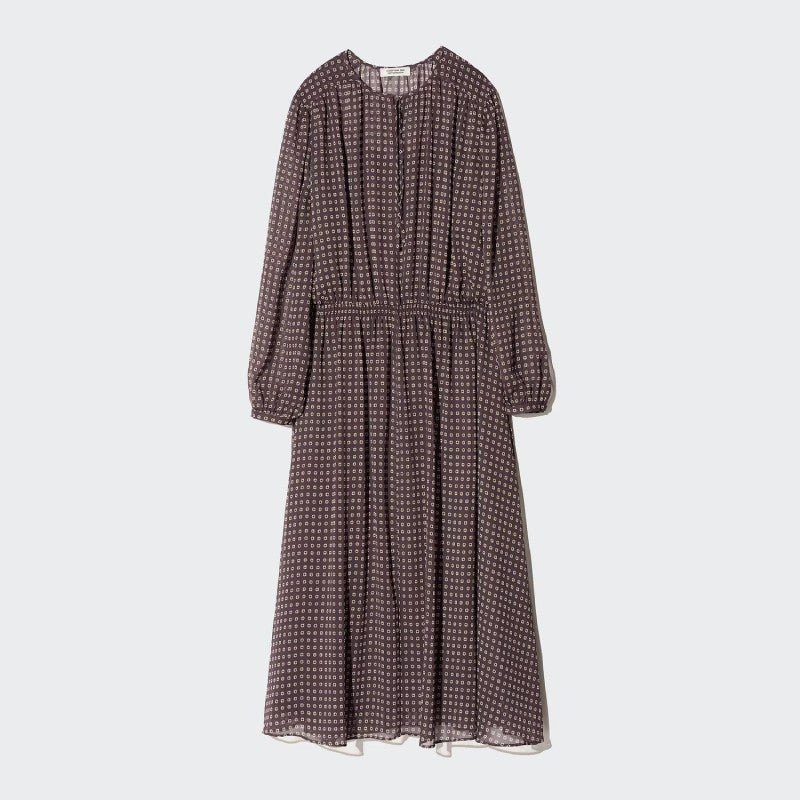 U Chiffon Print Dress 488556 Japan best brand