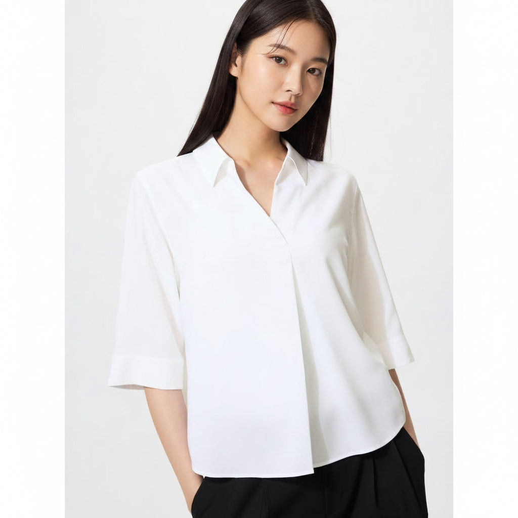U Rayon Skipper Blouse (3/4 Sleeves) 482824 Japan best brand UniQlo