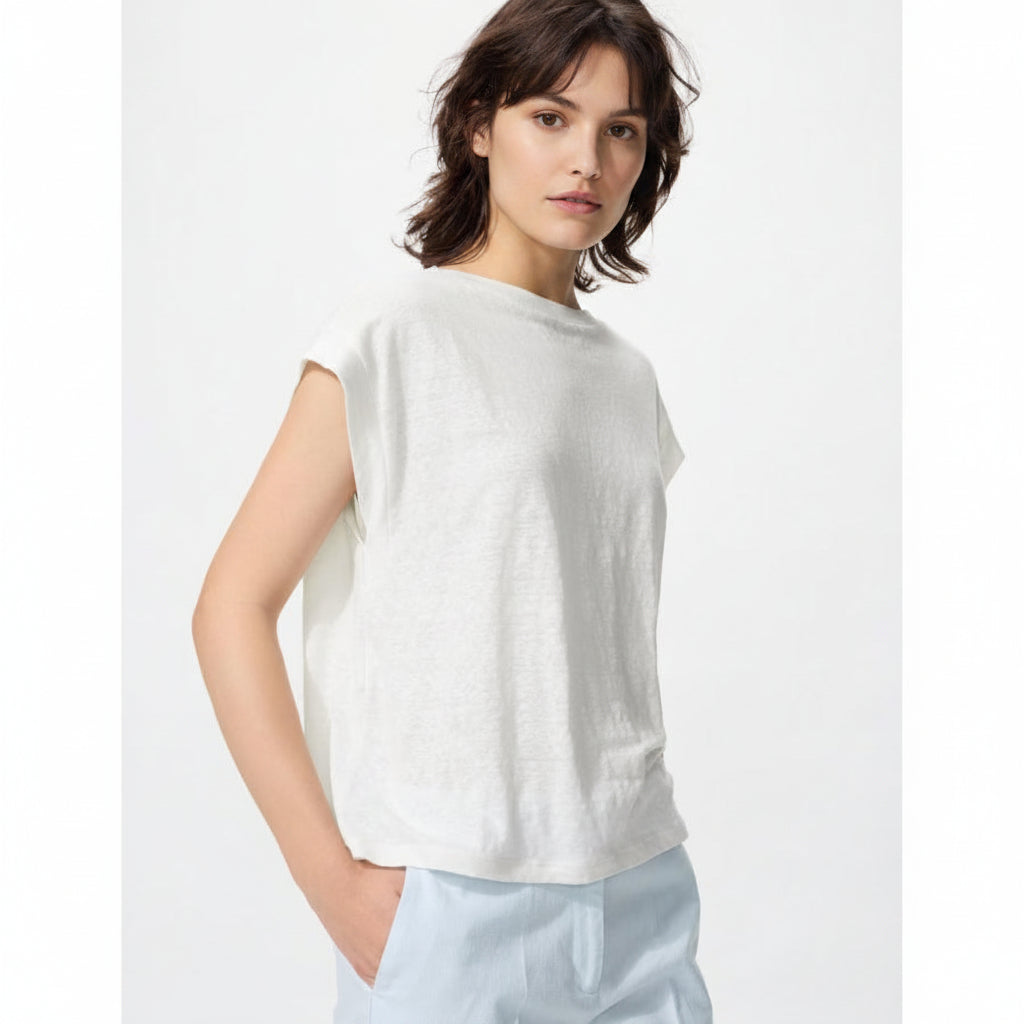 U Linen French Sleeve Relaxed Fit T-Shirt 477967 Japan best brand