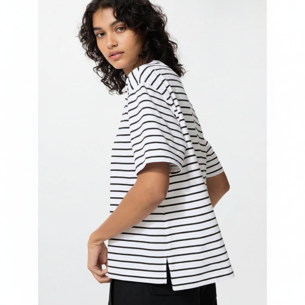 UniQlo AIRism Cotton T-Shirt / Border 483537 Japan best brand