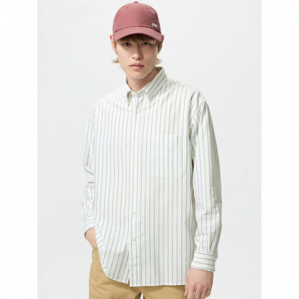 U Oxford Oversized Shirt (Striped) 484905 Japan best brand