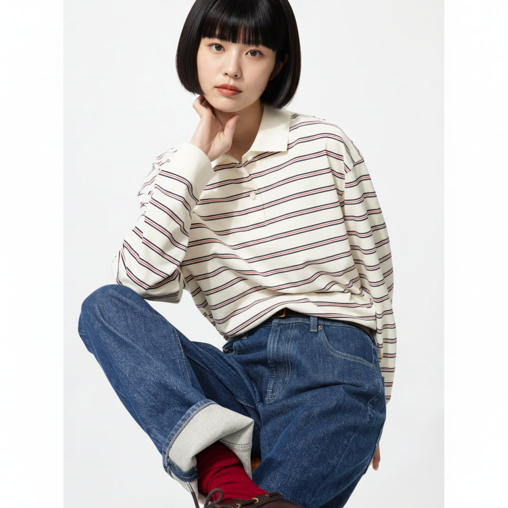 UniQlo Striped Polo Shirt 489060 Japan best brand