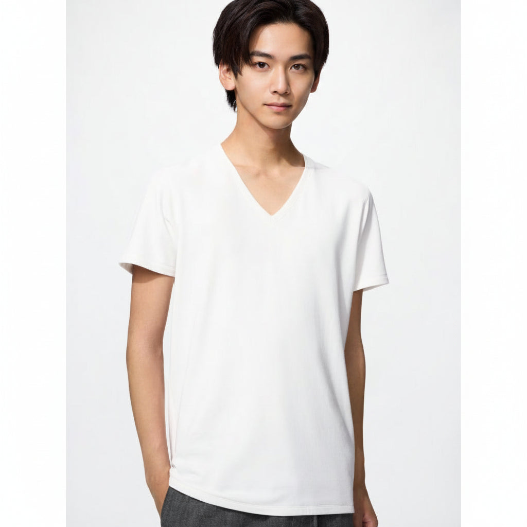 UniQlo Ultra Warm HEATTECH Cotton V-Neck T-Shirt 491992 Japan best brand