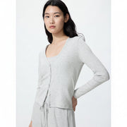 UniQlo Ribbed V-Neck Cardigan 488014 Japan best brand