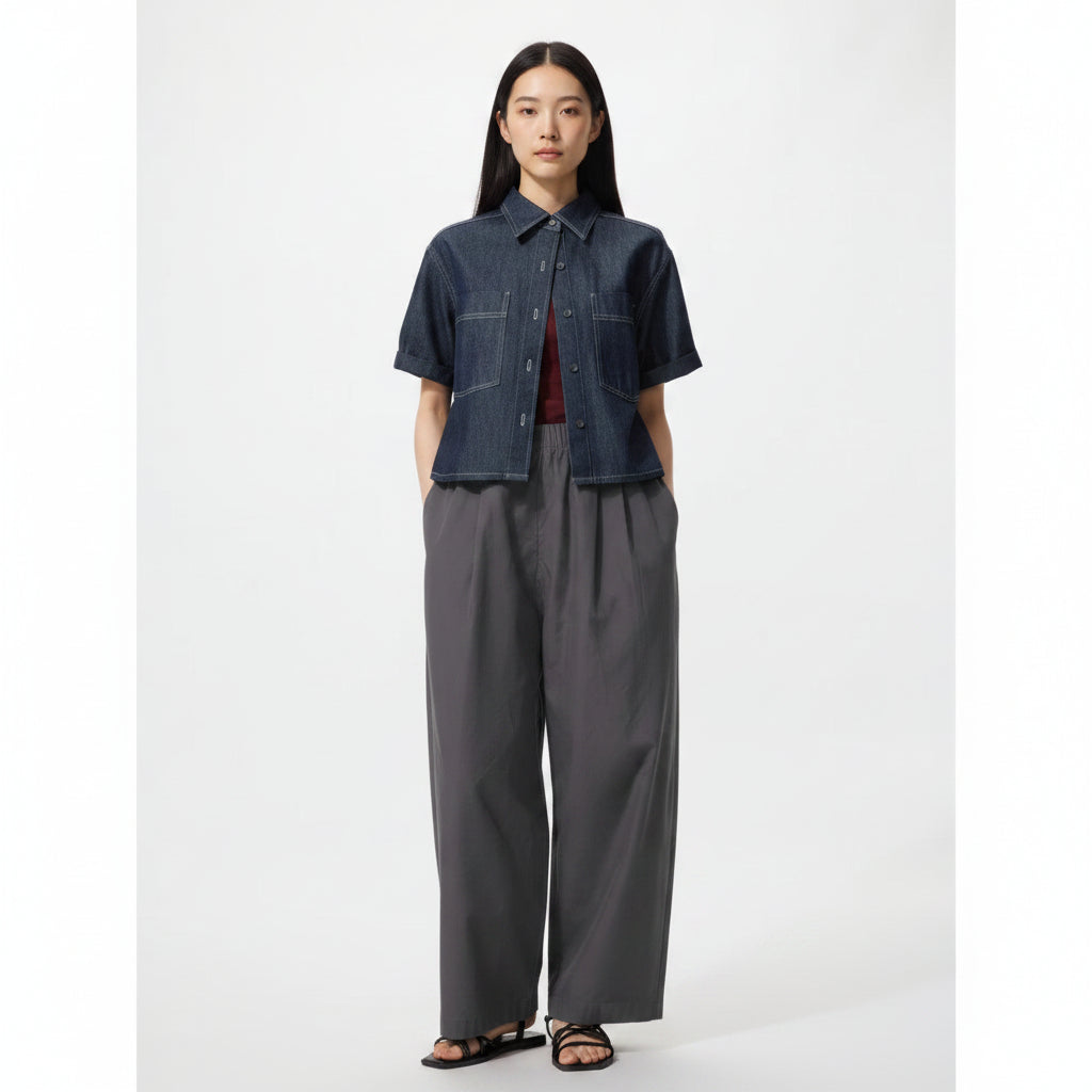 U Cotton Volume Easy Pants 487589 Japan best brand